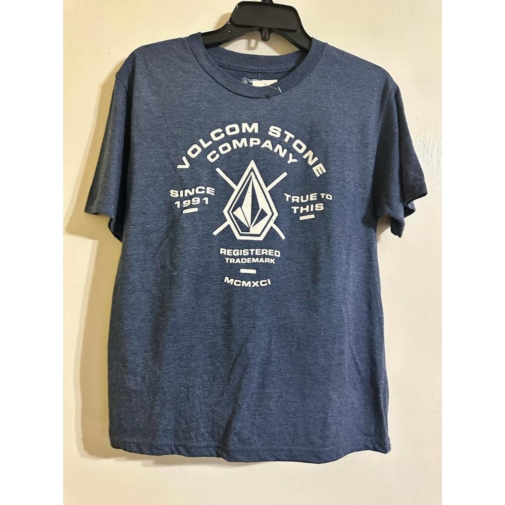 Volcom Stone Boys Tee Shirt Blue Size Large NWT